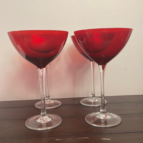 Red martini glasses